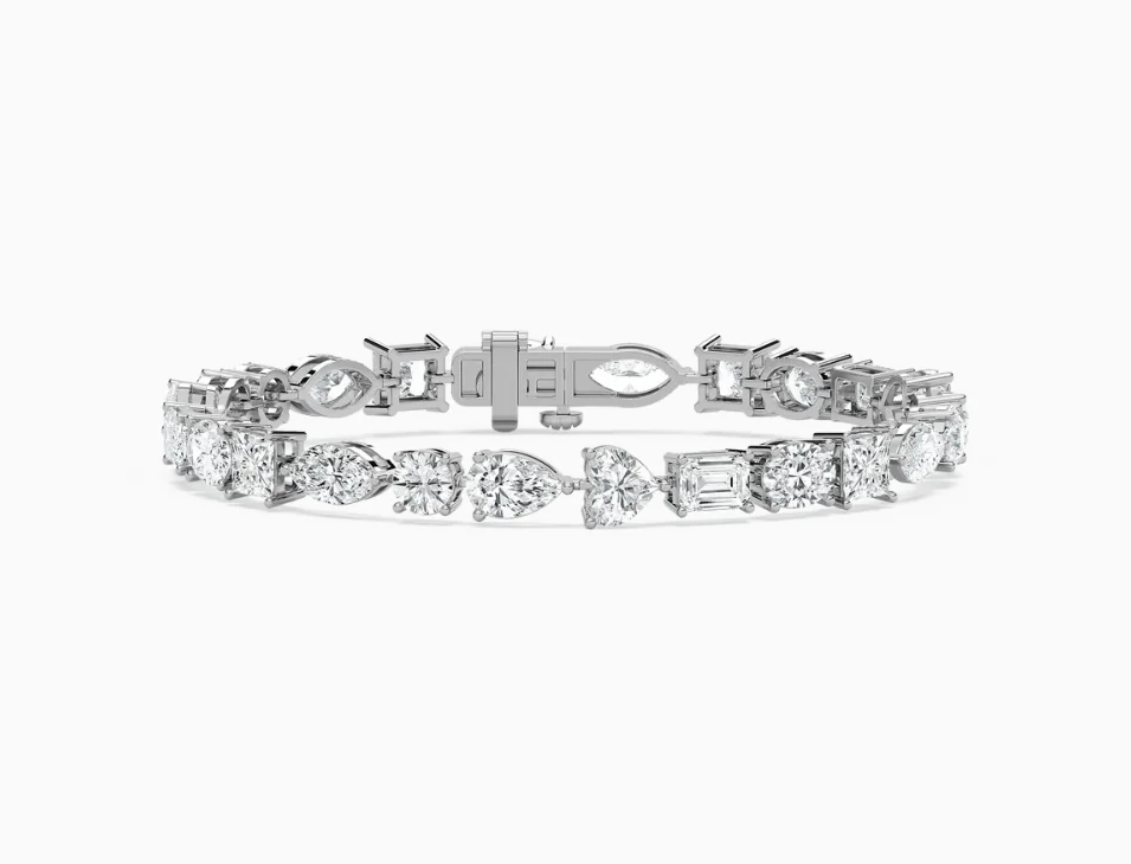 Crystal Symphony Mixed-Cut Simulated Diamond Tennis Bracelet