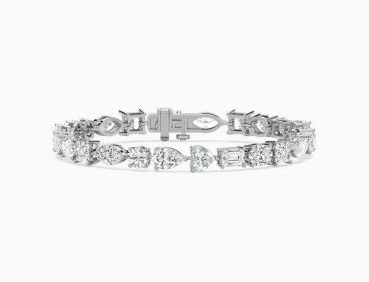 Crystal Symphony Mixed-Cut Simulated Diamond Tennis Bracelet