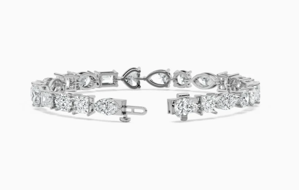 Crystal Symphony Mixed-Cut Simulated Diamond Tennis Bracelet
