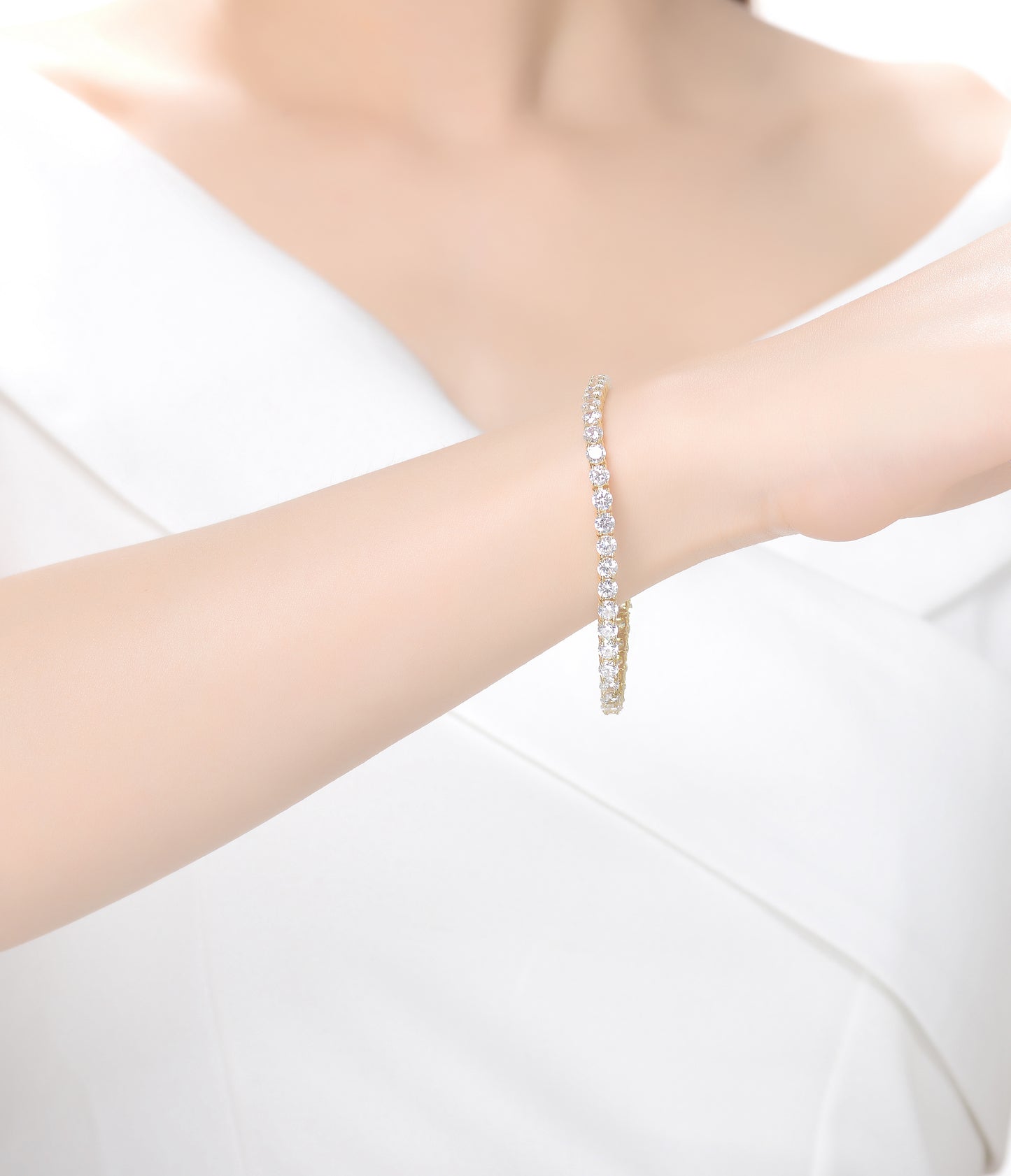 Tennis Bracelet - Cubic Zirconia - 14K Gold Plated