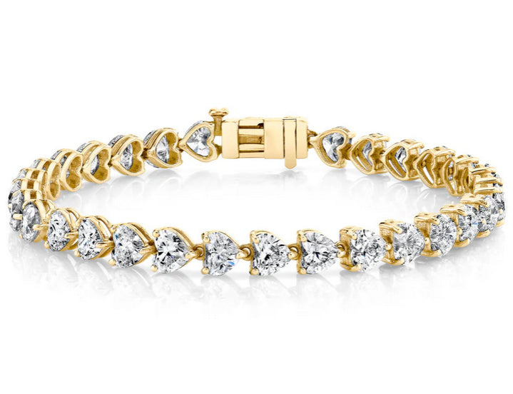 Golden Hearts Radiance Simulated Diamond Tennis Bracelet
