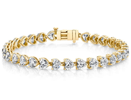 Golden Hearts Radiance Simulated Diamond Tennis Bracelet