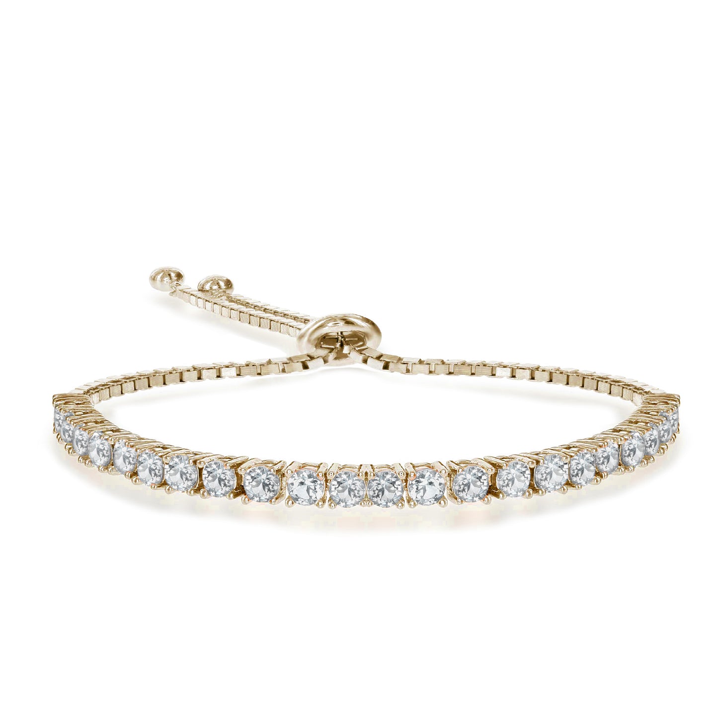 Bolo Adjustable Simulated Diamond Tennis Bracelet