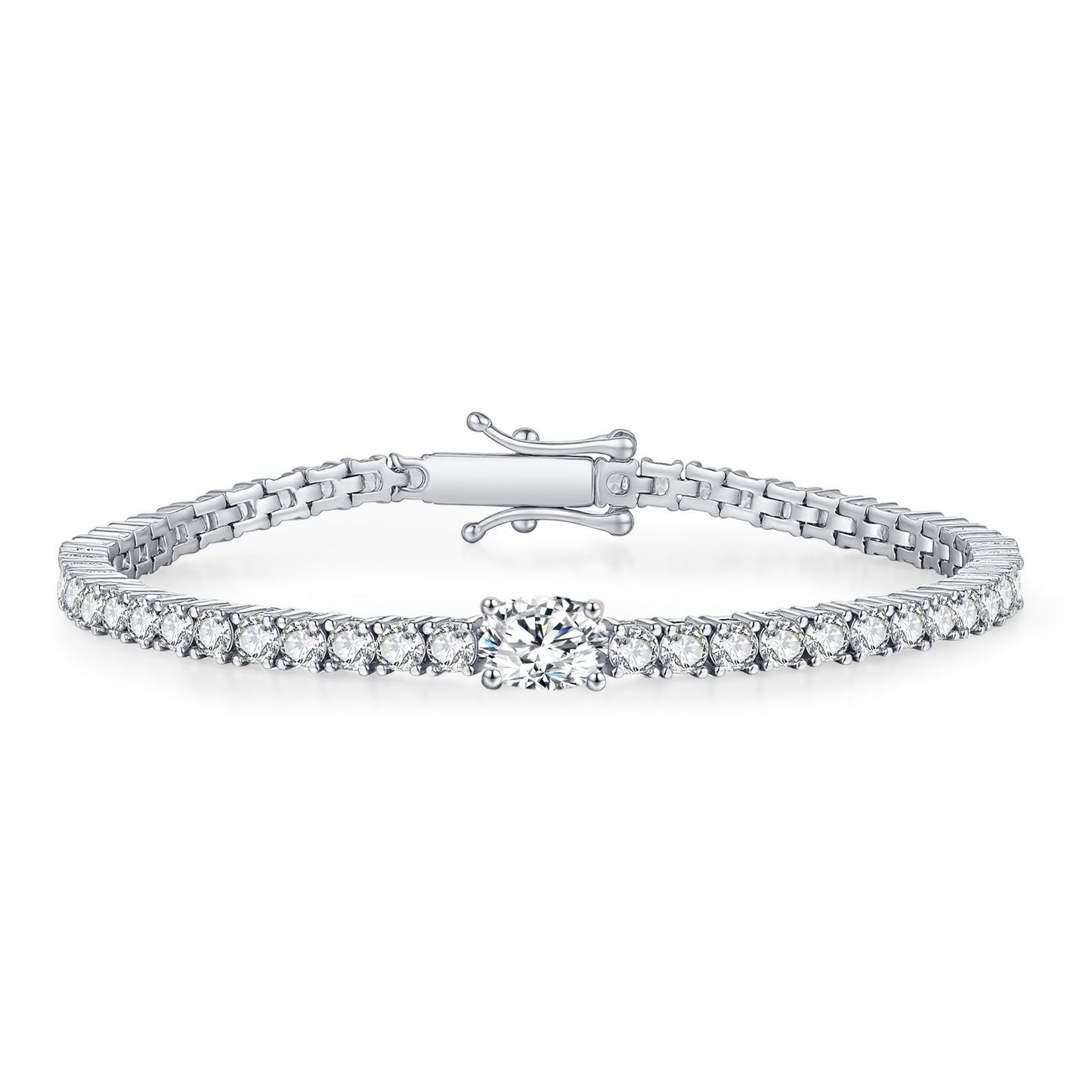 Simulated Diamond Oval Elegance Tennis Bracelet