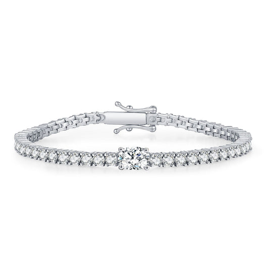 Simulated Diamond Oval Elegance Tennis Bracelet