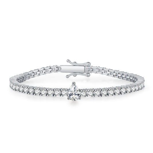 Simulated Diamond Radiant Pear Tennis Bracelet
