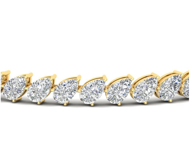 Golden Teardrop Radiance Simulated Diamond Tennis Bracelet