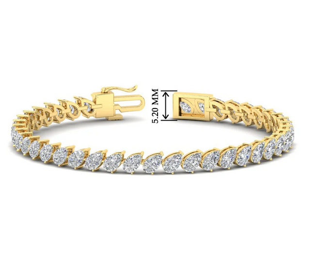 Golden Teardrop Radiance Simulated Diamond Tennis Bracelet