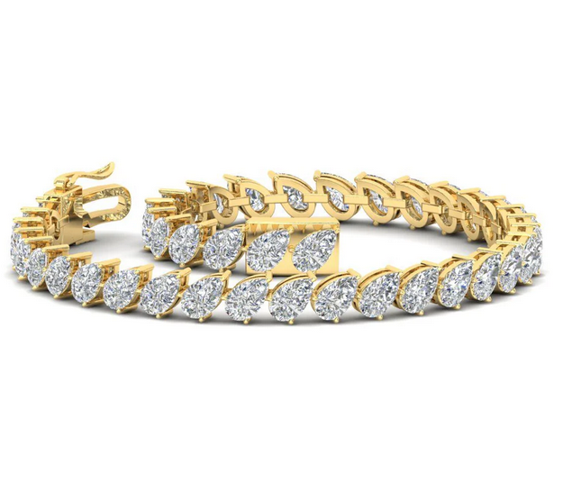 Golden Teardrop Radiance Simulated Diamond Tennis Bracelet