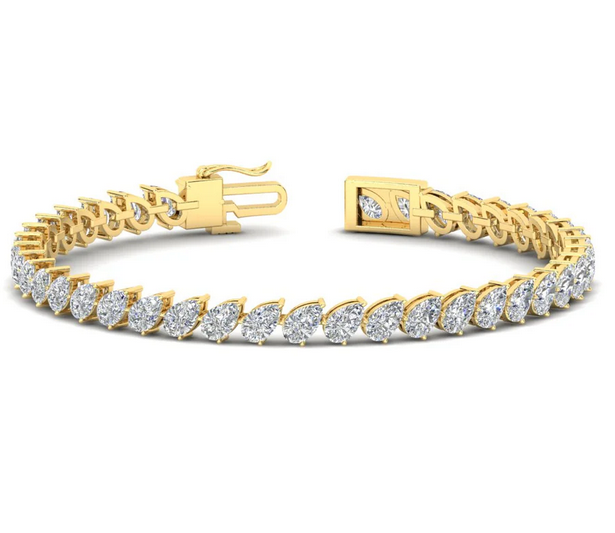 Golden Teardrop Radiance Simulated Diamond Tennis Bracelet